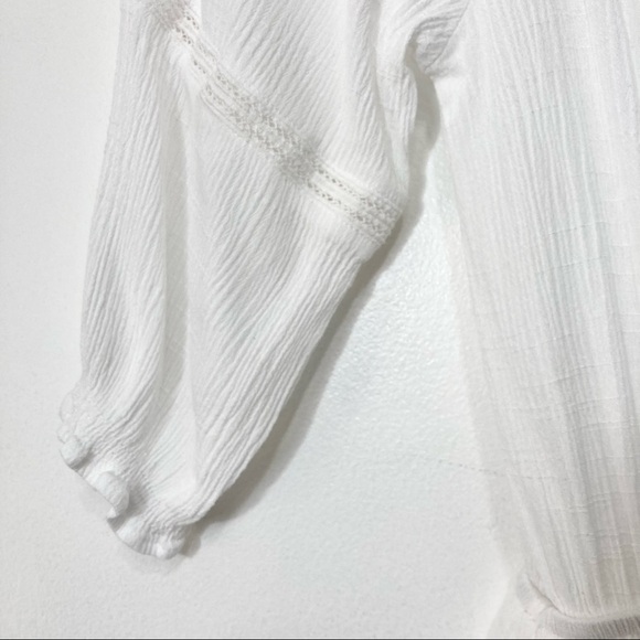 Lulus Boho Tassel Tie Front Peasant Blouse Size XS - Picture 6 of 16